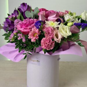 Flowerbox w fioletowych odcieniach