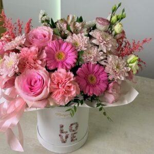 Flowerbox w różowych odcieniach